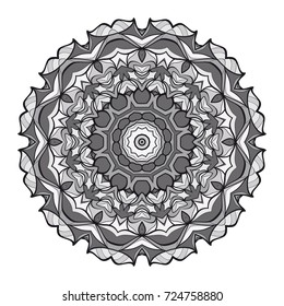 decorative flower mandala. abstract vector illustration. monochrome color.