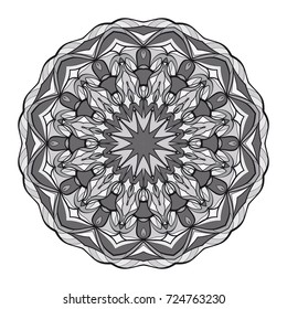 decorative flower mandala. abstract vector illustration. monochrome color.