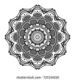 decorative flower mandala. abstract vector illustration. monochrome color.
