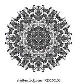 decorative flower mandala. abstract vector illustration. monochrome color.