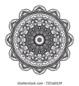 decorative flower mandala. abstract vector illustration. monochrome color.