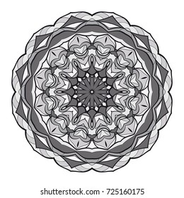 decorative flower mandala. abstract vector illustration. monochrome color.