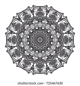 decorative flower mandala. abstract vector illustration. monochrome color.