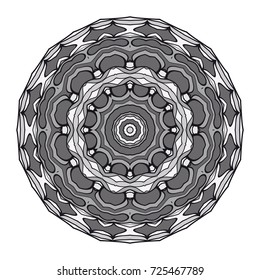 decorative flower mandala. abstract vector illustration. monochrome color.
