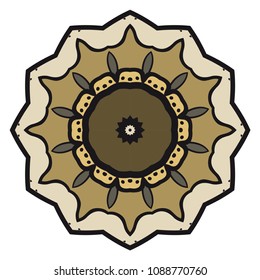 Decorative flower mandala design. Vector round pattern. Coloring. Design for greeting card, invitation, fantastic tattoo