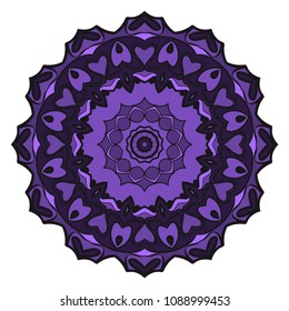 Decorative flower mandala design. Vector round pattern. Coloring. Design for greeting card, invitation, fantastic tattoo