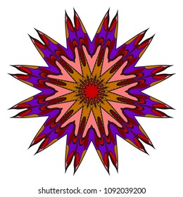 Decorative flower mandala design. Vector round pattern. Coloring. Design for greeting card, invitation, fantastic tattoo