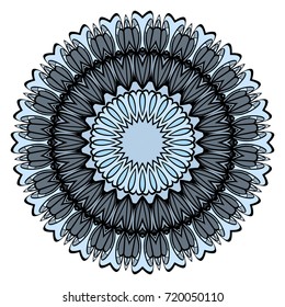 Decorative flower mandala design. Vector round pattern. Coloring. Design for greeting card, invitation, tattoo.