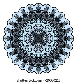 Decorative flower mandala design. Vector round pattern. Coloring. Design for greeting card, invitation, tattoo.
