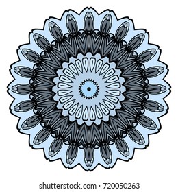 Decorative flower mandala design. Vector round pattern. Coloring. Design for greeting card, invitation, tattoo.