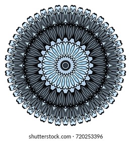 Decorative flower mandala design. Vector round pattern. Coloring. Design for greeting card, invitation, tattoo.