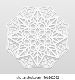 Decorative flower, mandala, embossed pattern, arabic ornament, indian ornament, 3D,  lace pattern,  round element,  vector eps10