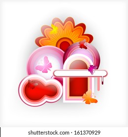Decorative flower on color background. Vector illustration