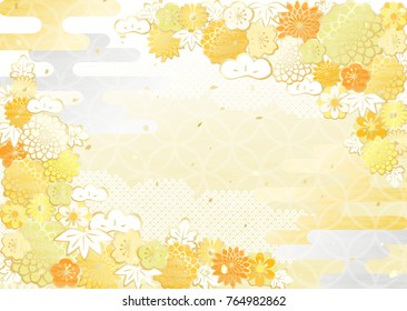 Decorative flower on traditional pattern background