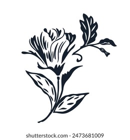 decorative flower on white background ,vector for stamp printing