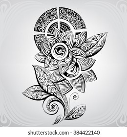 Decorative flower in an ornament