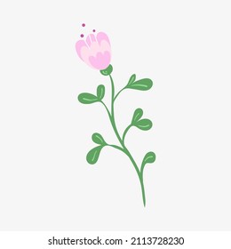 Decorative flower with plant elements