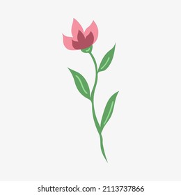 Decorative flower with plant elements