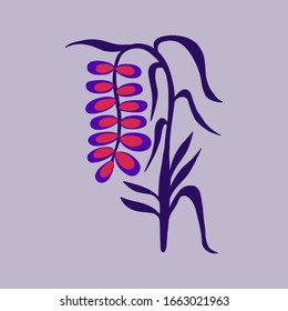 Decorative flower in scandinavian style. Vector illustration. Design element for pattern, greeting card.