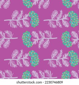 Decorative flower seamless pattern. Hand drawn herbal endless wallpaper. Freehand organic background. Design for fabric, textile print, wrapping, cover. Vector illustration.