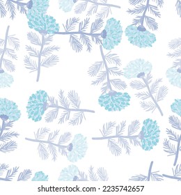 Dekorative Blume nahtloses Muster. Handgezeichnete Kräuterendwanze. Freehand organischer Hintergrund. Design für Stoff, Stoffdruck, Umhüllung, Abdeckung. Vektorgrafik.