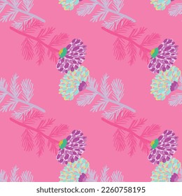 Decorative flower seamless pattern. Hand drawn herbal endless wallpaper. Freehand organic background. Design for fabric, textile print, wrapping, cover. Vector illustration.