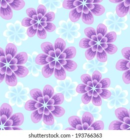 Decorative flower seamless pattern. Vector wallpaper