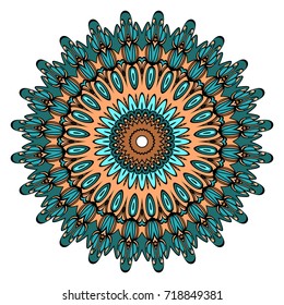 decorative flower sticker. vector illustration. Design element for tattoo, invitation card, yoga symbol, relax therapy