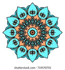 decorative flower sticker. vector illustration. Design element for tattoo, invitation card, yoga symbol, relax therapy