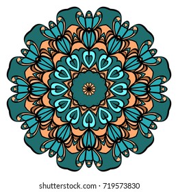 decorative flower sticker. vector illustration. Design element for tattoo, invitation card, yoga symbol, relax therapy