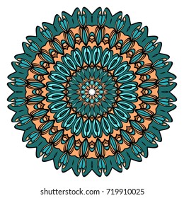 decorative flower sticker. vector illustration. Design element for tattoo, invitation card, yoga symbol, relax therapy