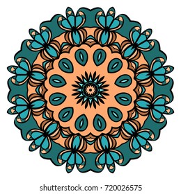 decorative flower sticker. vector illustration. Design element for tattoo, invitation card, yoga symbol, relax therapy