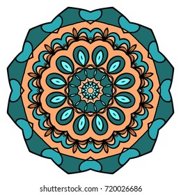 decorative flower sticker. vector illustration. Design element for tattoo, invitation card, yoga symbol, relax therapy