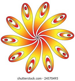 Flor decorativa. Ilustración vectorial.