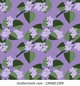 Decorative flowering tree branches. Seamless vector background.