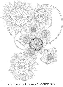 decorative flowers, backdrop designs, complex designs, flower vector designs, imaginary flower pattern illustration