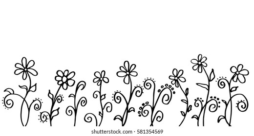 Decorative flowers. Background. Vector illustration