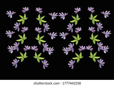 decorative flowers with barocco pattern on a dark background