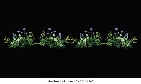 decorative flowers with barocco pattern on a dark background