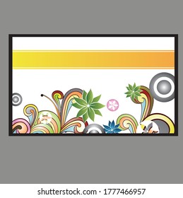 decorative flowers with barocco pattern on a dark background