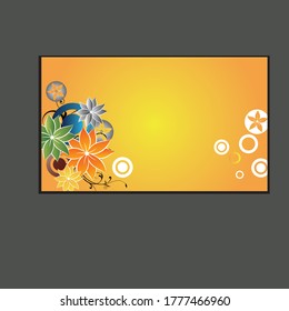 decorative flowers with barocco pattern on a dark background