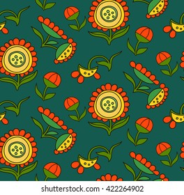 decorative flowers a camomile, with leaves, on a green background, 