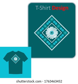 Decorative flowers. Ethnic boho ornament. Positive pattern on the t-shirt. Vector illustration for web design or print.