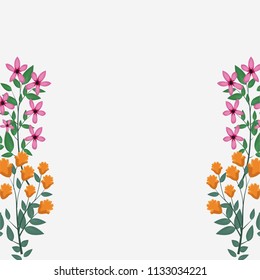 Decorative flowers frame