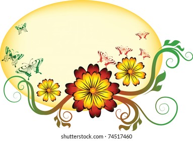 decorative flowers and frame