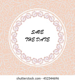 Decorative Flowers Frame. Universal card floral Design for Invitation and Birthday party.