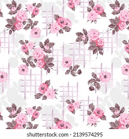 Fleurs décoratives avec motif de silhouette en grille
