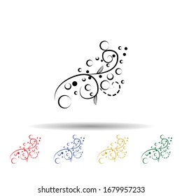 Decorative flowers, hand draw multi color icon. Simple thin line, outline vector of decorative flowers icons for ui and ux, website or mobile application