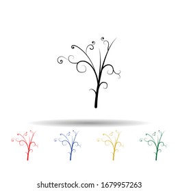Decorative flowers, hand draw multi color icon. Simple thin line, outline vector of decorative flowers icons for ui and ux, website or mobile application