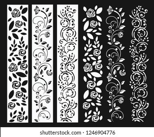 Decorative Flowers Laser Cut Vector Panels Stock Vector (Royalty Free ...